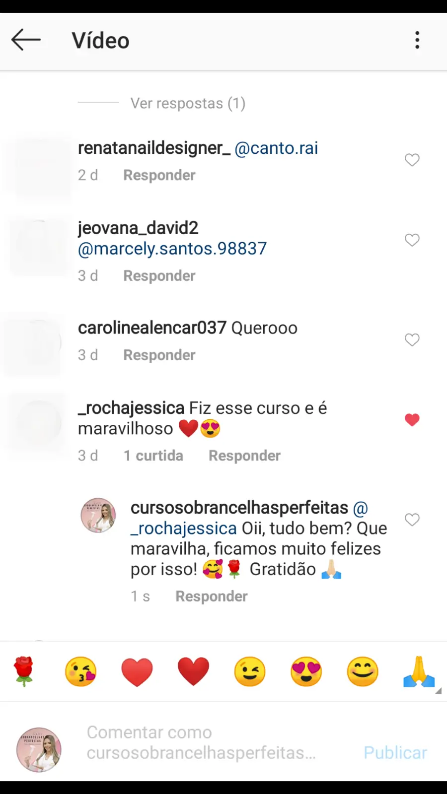 Depoimento de aluna que pagou o curso com os primeiros atendimentos e elogia a didática fácil, mesmo sendo online.