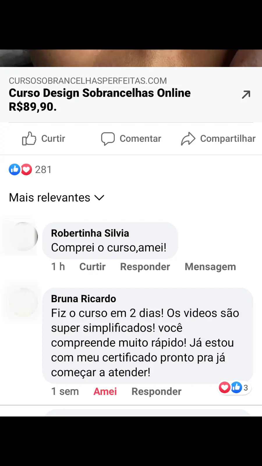 Aluna satisfeito afirmando que o curso foi o melhor investimento que fez, destacando o retorno financeiro rápido.
