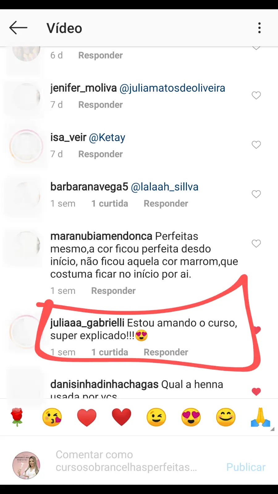 Prova social de uma aluna agradecendo pelo suporte e por ter aprendido a captar clientes com as estratégias do curso.